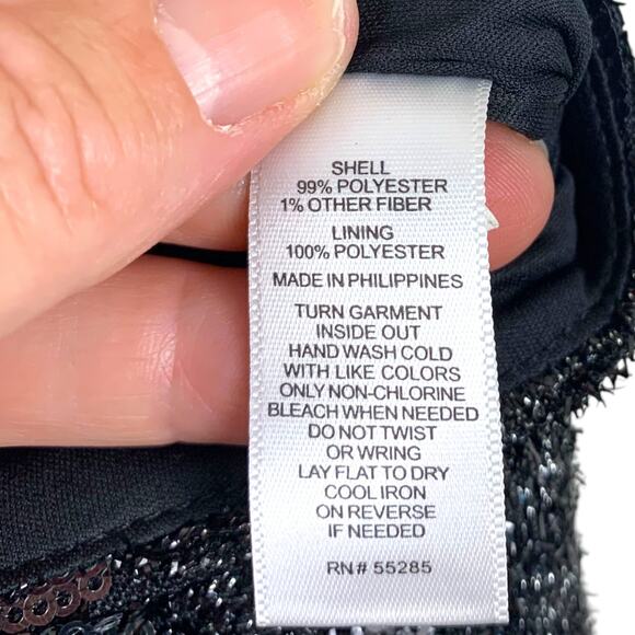 EXPRESS Women's Sz 8 NEW Black and Silver Mini Skirt Back Zipper Party - Picture 4 of 7